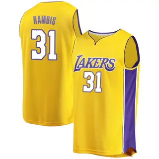 Los Angeles Lakers Men's Kurt Rambis Gold Fast Break Jersey - Icon Edition