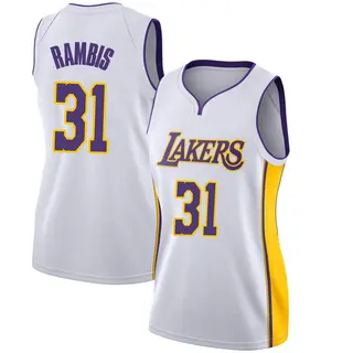 Los Angeles Lakers Women's Kurt Rambis White Swingman Jersey - Association Edition